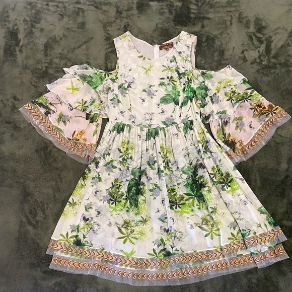 Anthropologie Varun Bahl Green Embroidered Dress - Picture 10 of 13